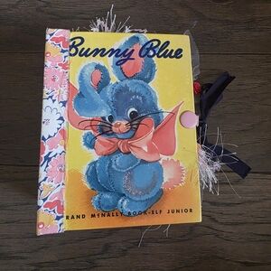 Bunny Blue A Rand Mcnally Junior Elf Book Handmade Junk Journal + Original Book